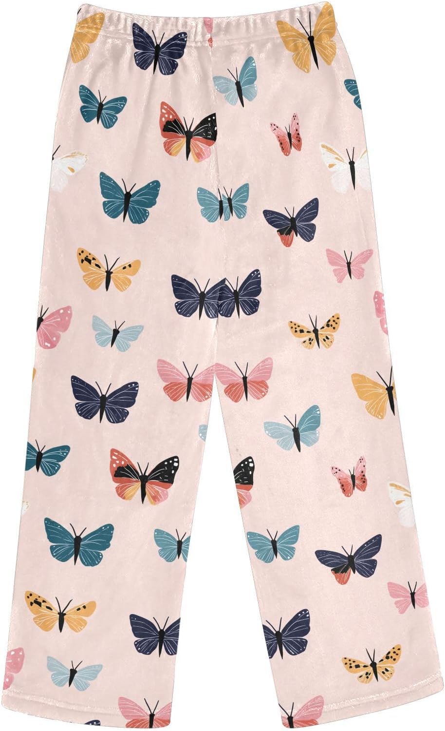 visesunny Cartoon Colorful Butterflies Boys Pants for Kids Fleece Bottoms Long Jogger Pants Trousers with Pockets Size 6-14Y