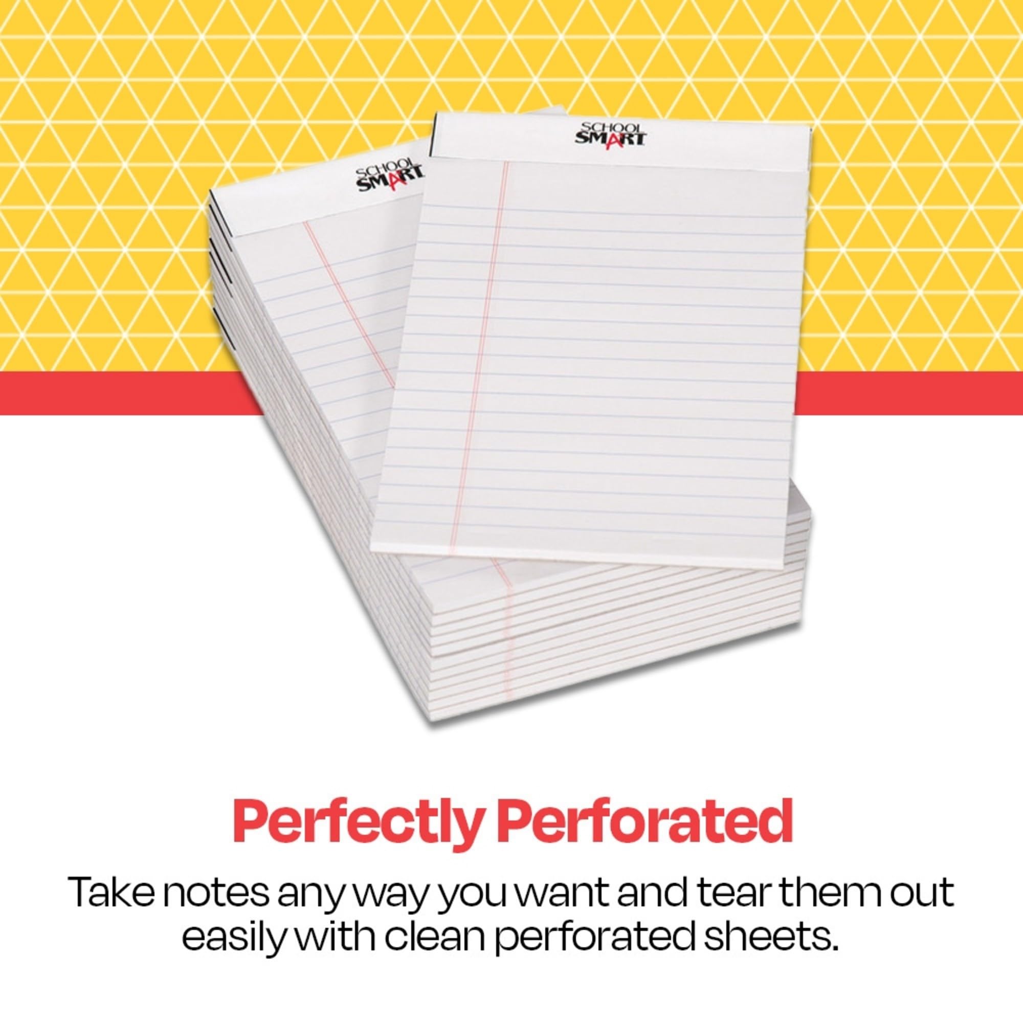 Schule smart Standard Legal Pads – 12,7 x 20,3 cm – Weiß – 12 Stück