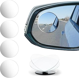 4PCS Blind Spot Mirror for Cars, Round Frameless HD Glass Car Blind Spot Mirrors, Adjustable Convex Automotive Rear View Mirror, Adhesive Blindspot Mirrors Car Accessories (Round)