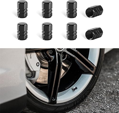 8 tapones para válvulas de neumáticos de automóvil, cubiertas de aleación de aluminio con anillo de goma, resistentes a la corrosión, herméticas a