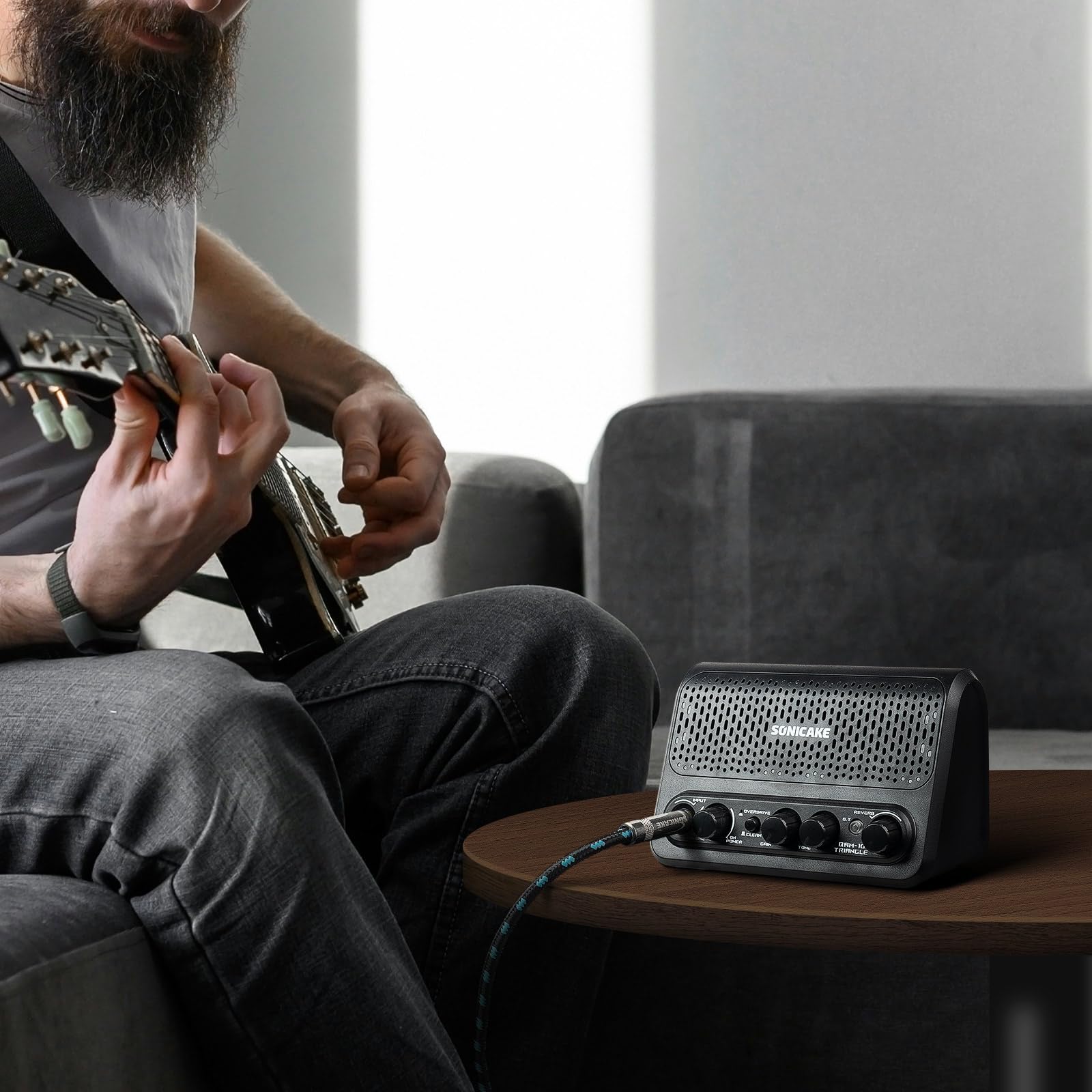 SONICAKE Mini Combo Amplificatore per Chitarra Bluetooth Clean Overdrive Triangle