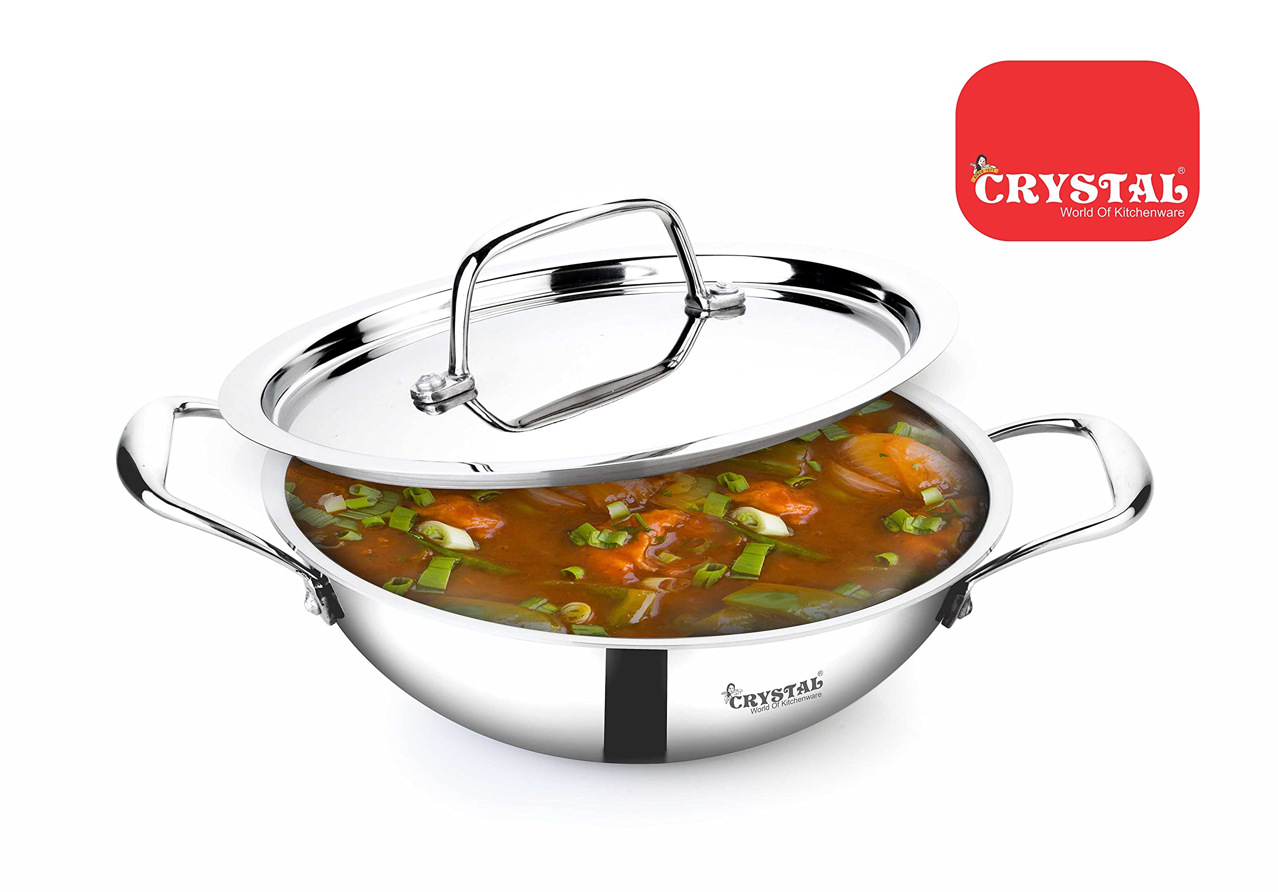Crystal TriPro -Triply Stainless Steel Kadai with Lid - 20 cm (Induction Bottom) 1