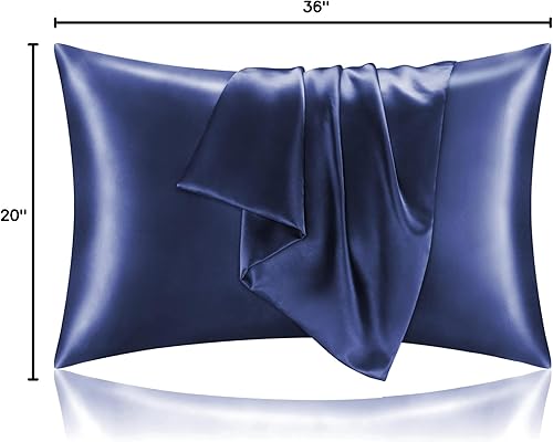 Miniatura 9 de Bedelite Funda de almohada de satén para cabello y piel, súper suave y refrescante, similar a la seda, 2 con cierre de sobre, regalo unisex, tamaño