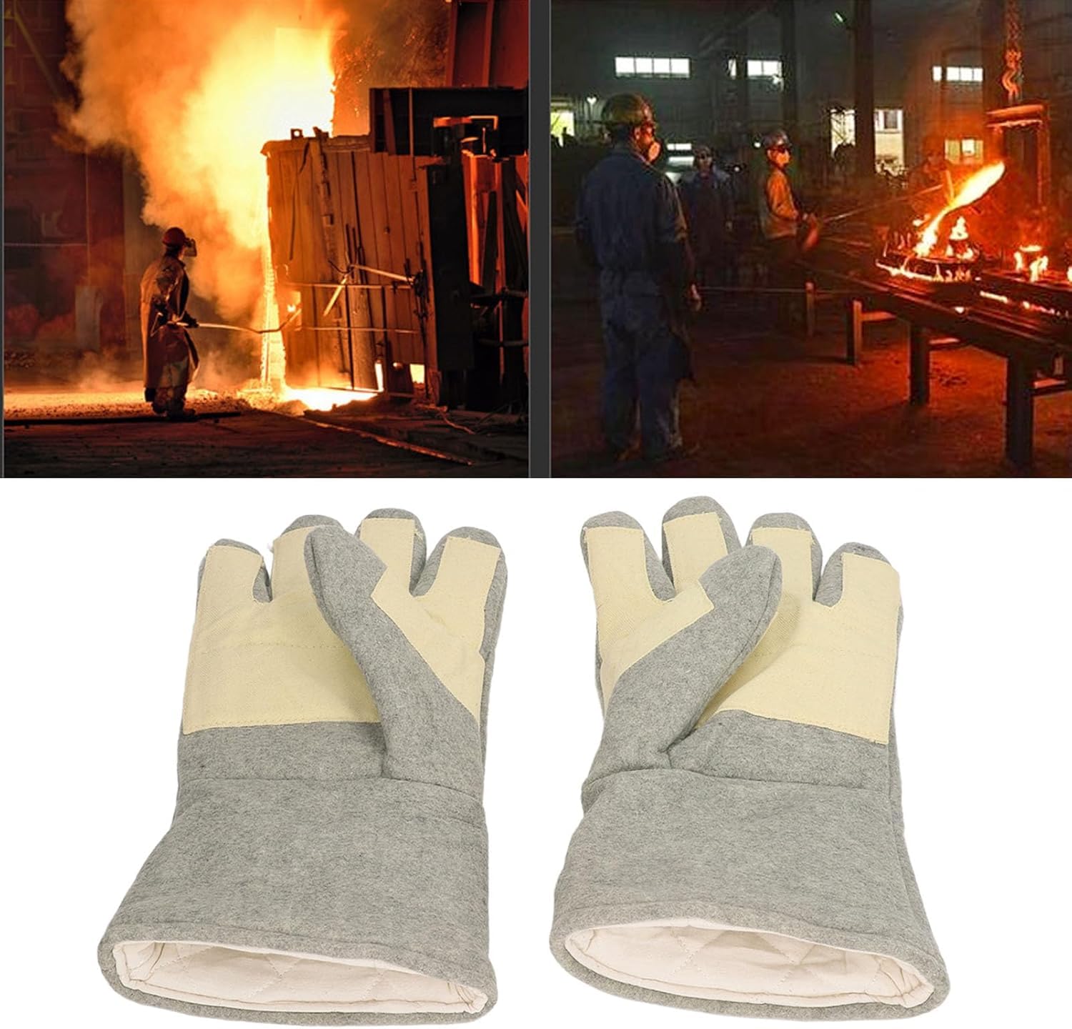 Guanti resistenti al calore di grado professionale 500 ℃ guanti lavoro durevoli resistenti al calore per la saltura del forno barbecue realizzato con un feltro intrecciato