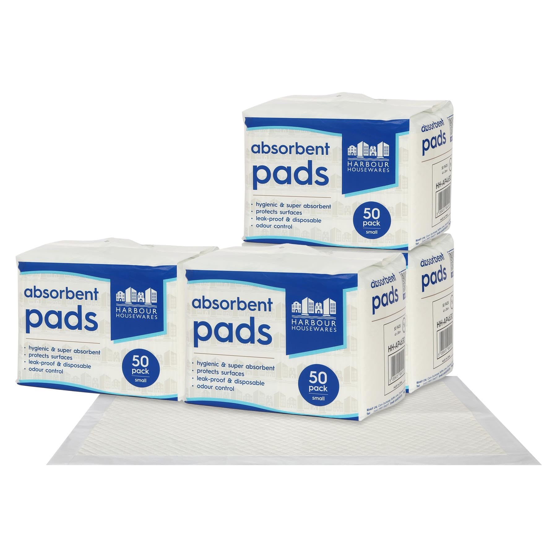 Harbour Housewares White 200X Disposable Incontinence Bed Pads - 32.5Cm X 45Cm - Small Waterproof High Absorbency Underpads Mattress Protector Overnight Bed Wetting Sheets Incontinence Pads