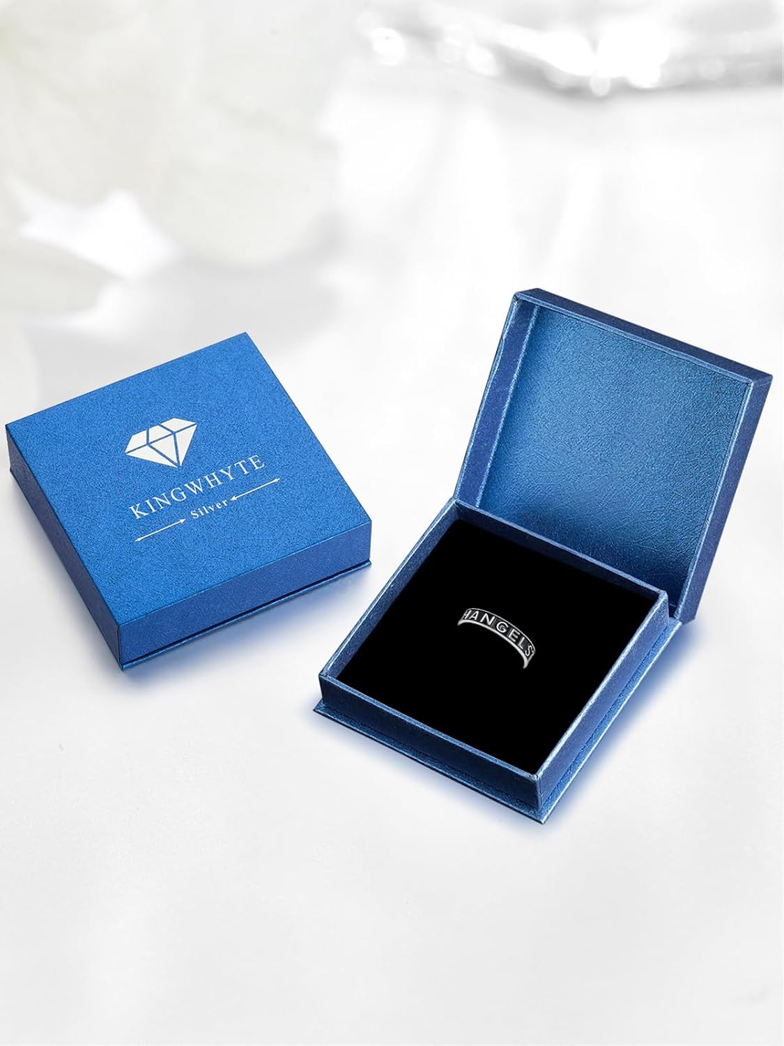 KINGWHYTE Saint Michael Ring for Men 925 Sterling Silver Catholic Archangel St Michael Rings Amulet Ring Religious Jewelry Gifts for Men Women