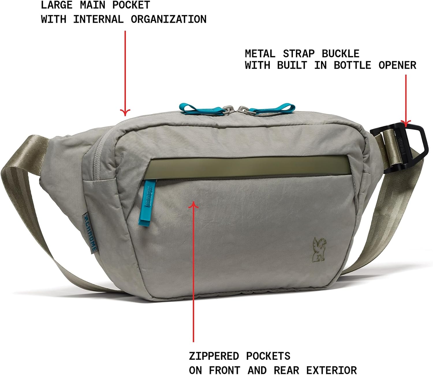 Chrome Industries Sabin Sling Bag for Men and Women – Large Main Compartment, Lightweight Recycled Materials and Metal Adjuster Buckle – 6L, Sage