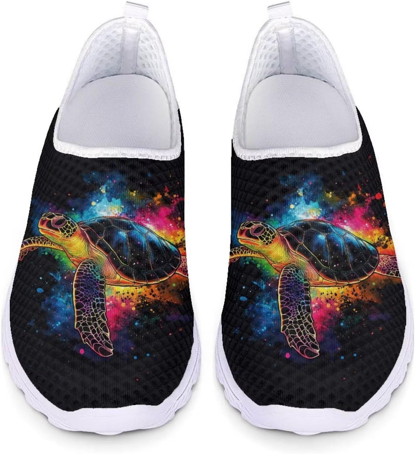 HUGS IDEA Women's Floral Mesh Slip on Shoes