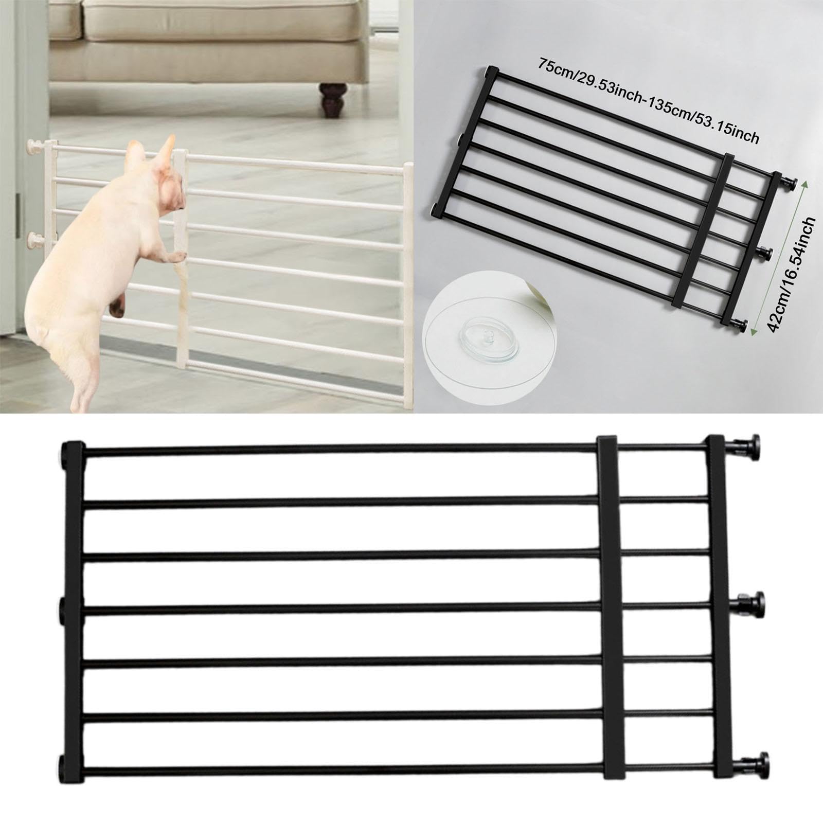 Sharplace Cancelletto Estensibile per Cani, cancelletti Bassi retrattili per Animali Domestici, cancelletto per Cani di Facile Installazione per Porte, Scale, Neroxl