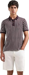 Flying Machine Men's Relaxed Fit Polo T-Shirt | Striped Pattern