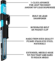 Vista 2 de OX Tools - Juego mecánico de lápices de carpintero - Lápiz de construcción resistente con clip para cinturón, sacapuntas, soporte y 4 minas