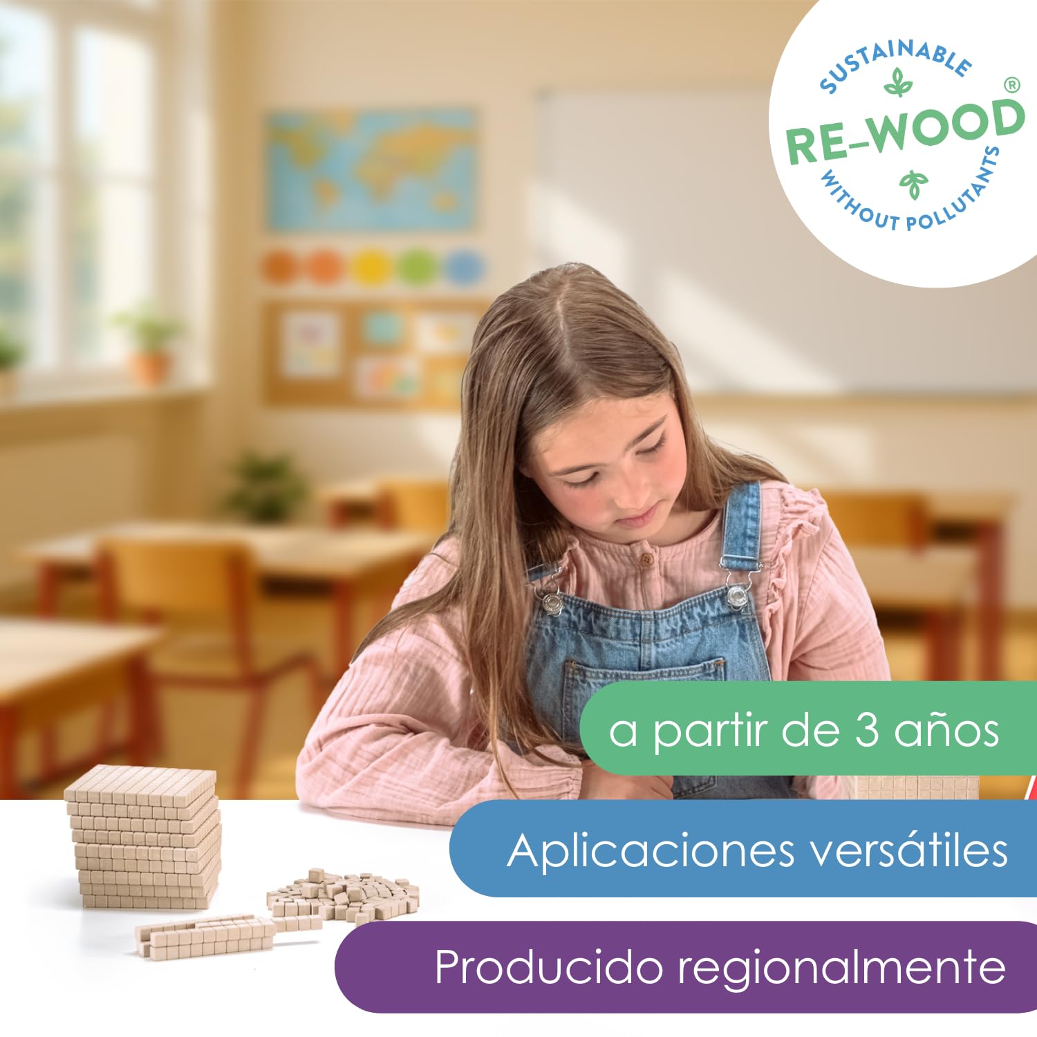 WISSNER R39579.000 decimales dados matemáticas cuadras cubos Rake de 21 Calidad de las Escuelas, 28 x 11 x 11 cm