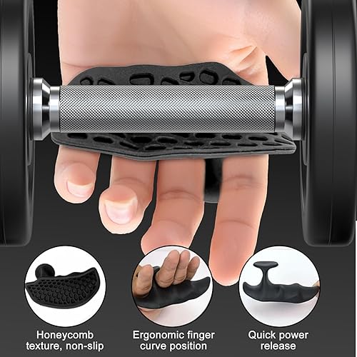 Miniatura 7 de Guantes de gimnasio sin dedos para hombres y mujeres, guantes de entrenamiento antideslizantes de goma con absorción de sudor, protección duradera