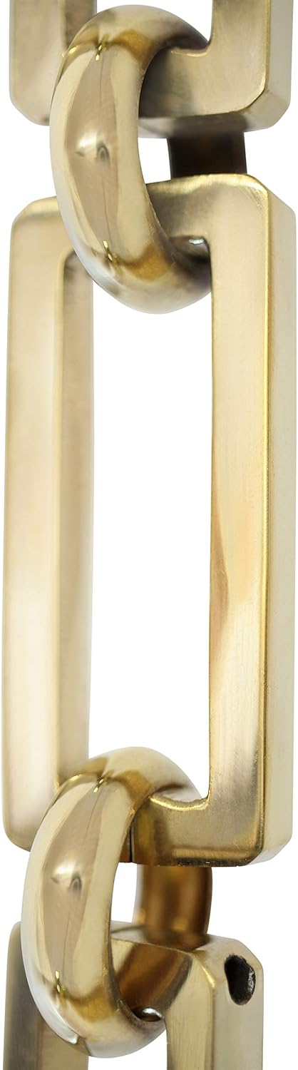 RCH Hardware CH-31-PB-3 Decorative Polished Solid Brass Chain for Hanging, Lighting - Rectangular Hinge with Rounded Edges (3 ft/1 Yard)