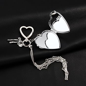 Amazon.com: AtoposVita Silver Heart Chapstick Holder Mirror