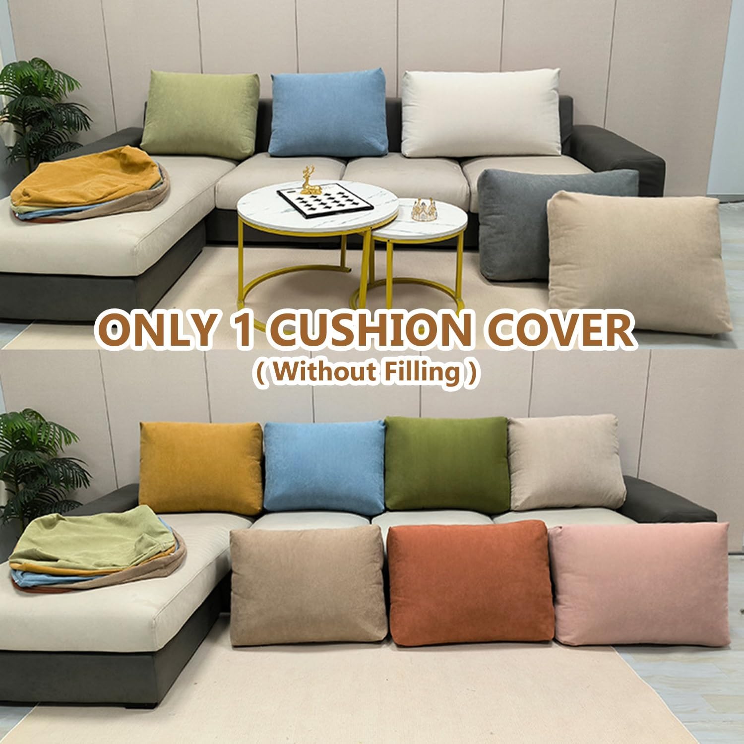 Sofa Cushion Cover, 60 x 50 cm, 70 x 50 cm, 80 x 50 cm, 90 x 50 cm, Chenille Decorative Cushion Cover for Bedroom Living Room Chairs Sofas Deco(Olive Green, 90 x 50 x 18 cm)