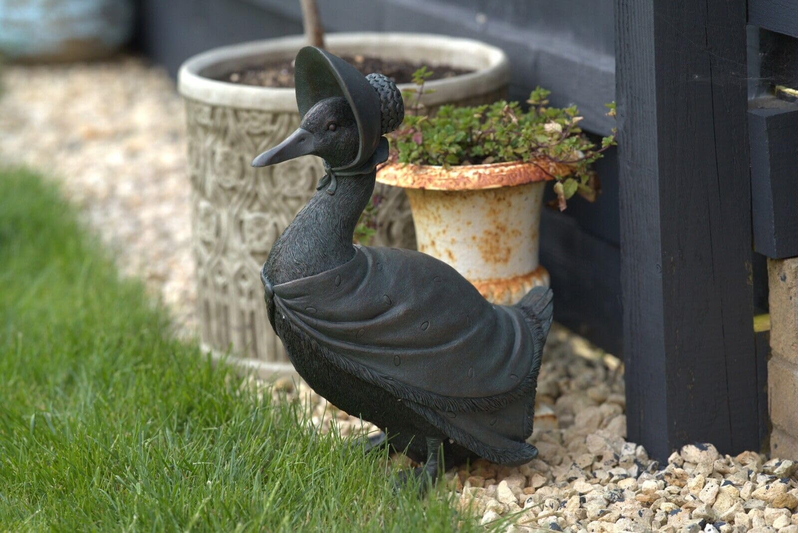 Burgess Home & Garden Brown Jemima Puddle Duck Resin Statue | Home Garden Ornament Madame Life Size Decor