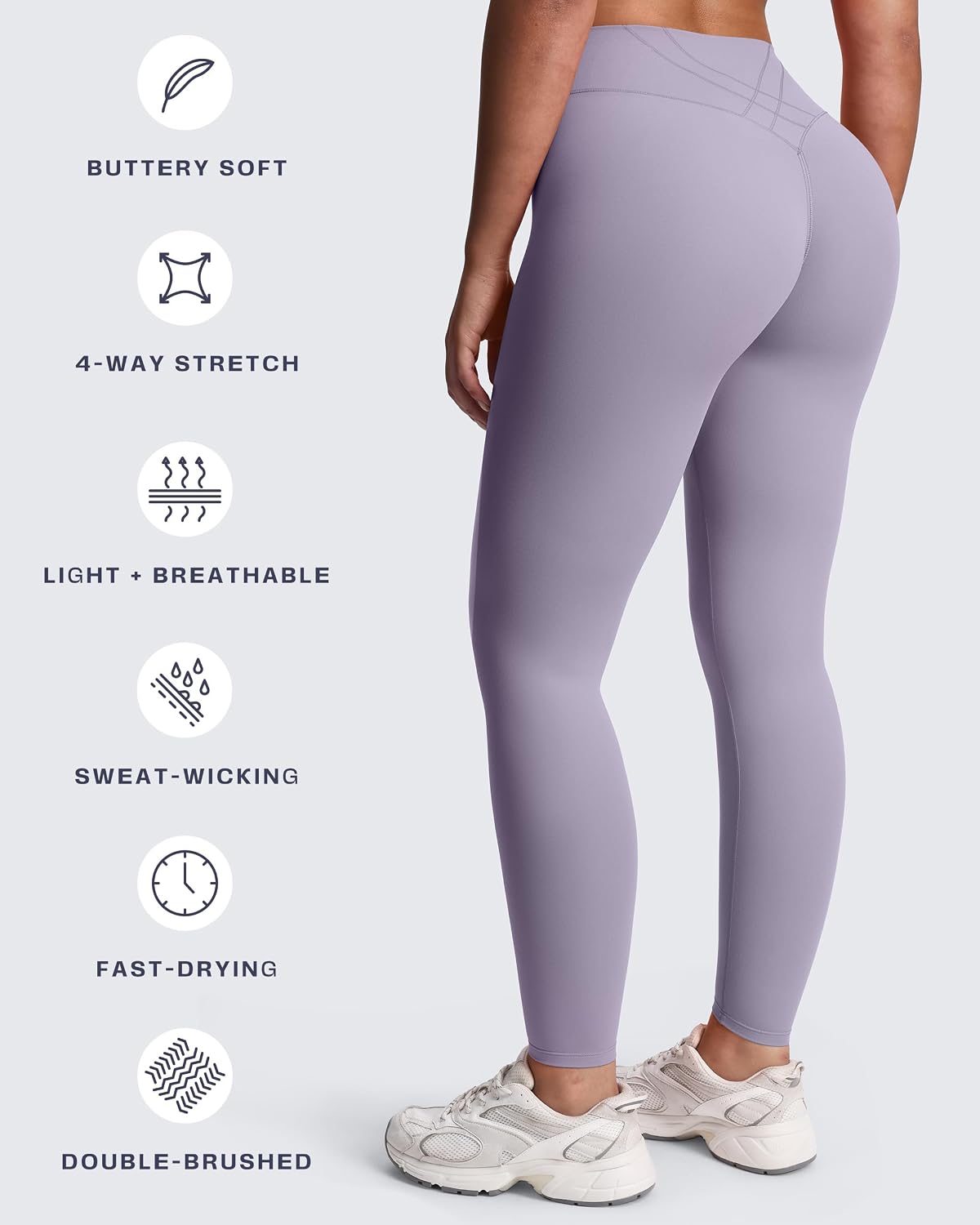 Aoxjox Women's Workout Velura Leggings High Waisted Hidden Scrunch PlushFlex™ Buttery Soft Yoga Pants 26"