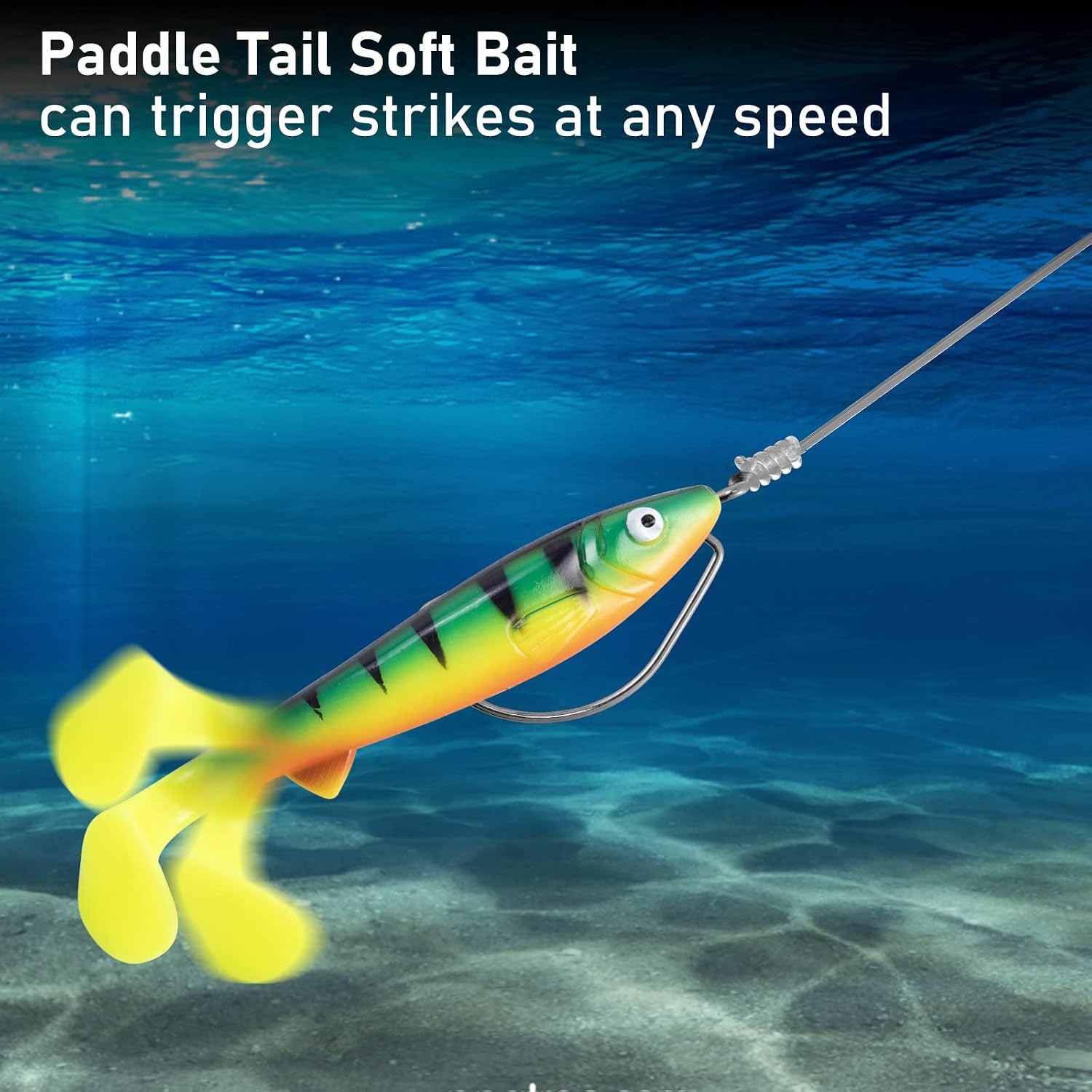 Dr. Fish 2 Pack Large Paddle Tail Swimbait 6.5" Saltwater Soft Fishing Lures Minnow Shad Bait Sea Offshore Fishing Striper Halibut Mackerel