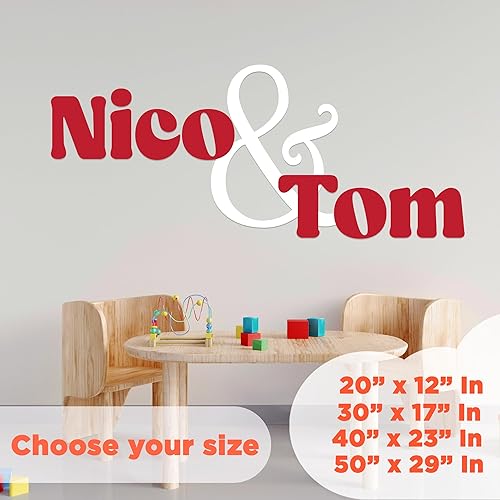 Miniatura 5 de Calcomanías de pared personalizadas con múltiples fuentes para bebé, niña o niño, nombre personalizado para gemelos, decoración de pared, calcomanía