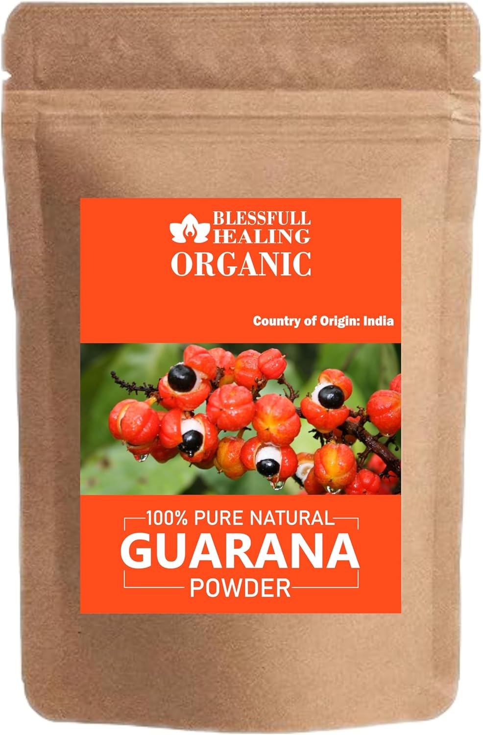Blessfull Healing Organic Guarana Powder 100% Pure Natural 200 Gram / 7.05 oz