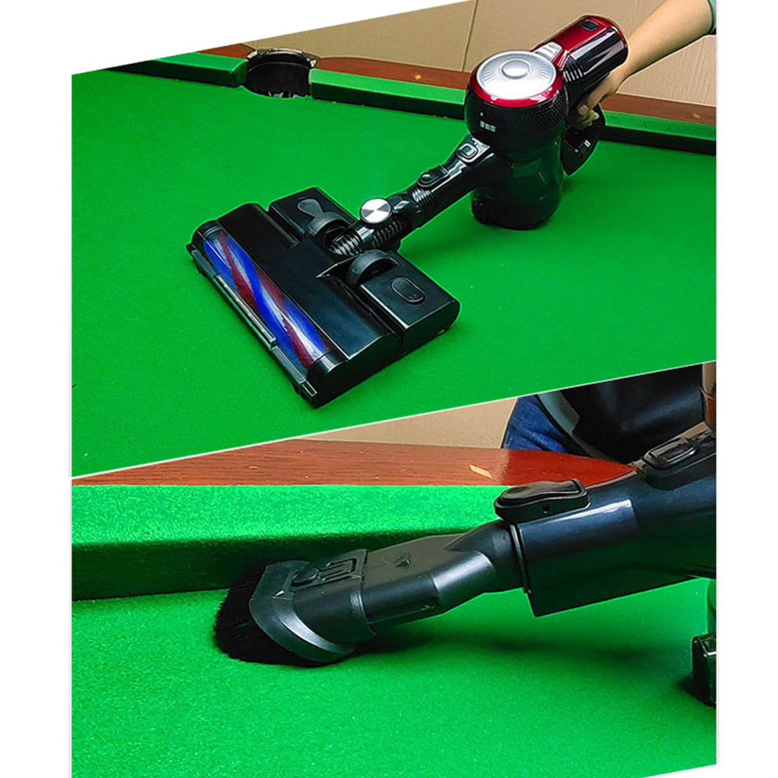 Pulitore Elettrico Per Tovaglie Da Biliardo LAZRU - Senza Fili, 160W, 2 Velocit&agrave;, Con 2 Testine | Aspirapolvere Portatile