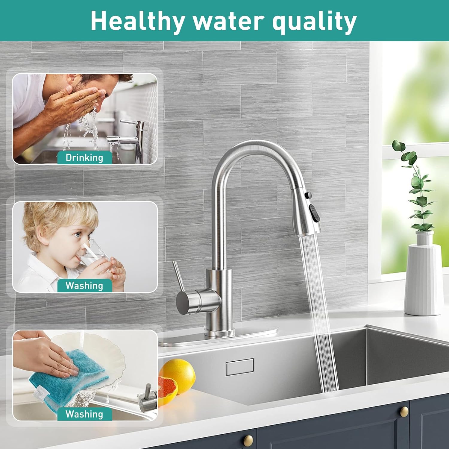 Under Sink Water Filter, NSF/ANSI 42 & 372 Certified, 1 Years or 10000 Gallons Ultra, Removes Heavy Metals, Chlorine,Bad Taste & Odor, Direct Connect Undersink Water Filtration System