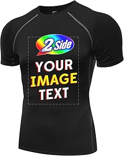 O2TEE Personalized Custom T Shirts Sport Tight Design Your Own Picture Text Printed Two Sides