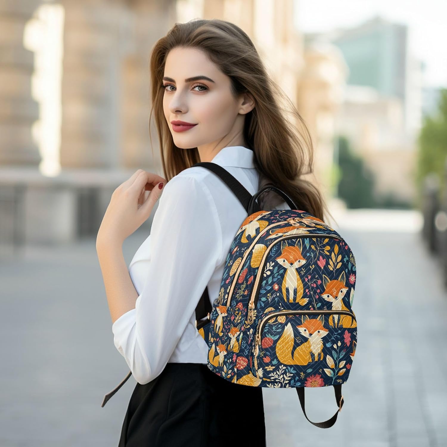 ALAZA Fox Mini Backpack Purse for Women Travel Bag Lightweight Shoulder Bag Fashion Daypack - Image 6