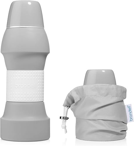 Brondell Bidet GoSpa - Bidé de viaje plegable, compacto y discreto, con bolsa de viaje, 16.9 fl oz, en gris