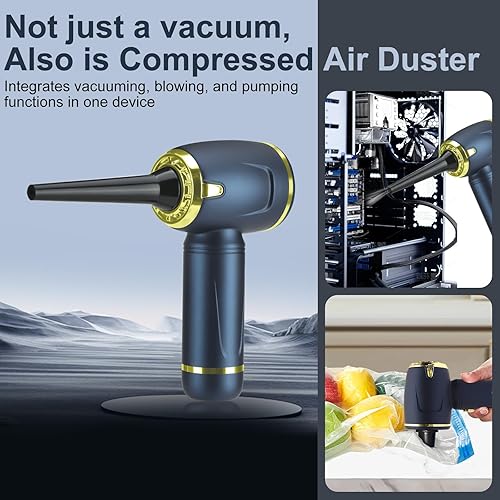 Miniatura 3 de Kairiyard Aspiradora de automóvil, aspiradora portátil inalámbrica con 14000 PA potente succión inalámbrica para automóviles y plumero de aire 2 en