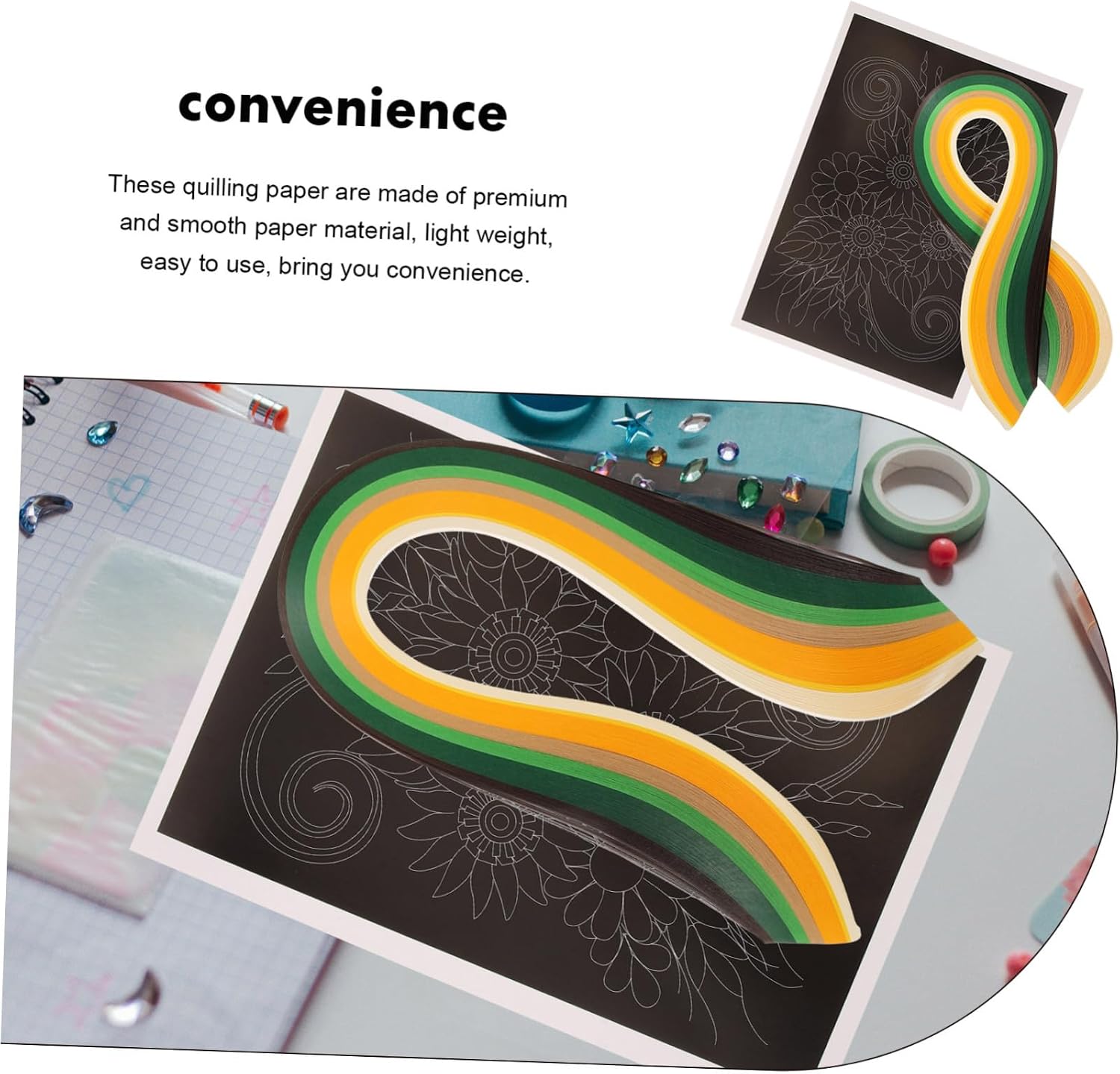 HAPINARY 1set Quilling Paper Strips for Handcrafts Multi-Color Flower Strips for Home Decoration for School Projects Beginners Craft Lightweight Compact Easy to Store