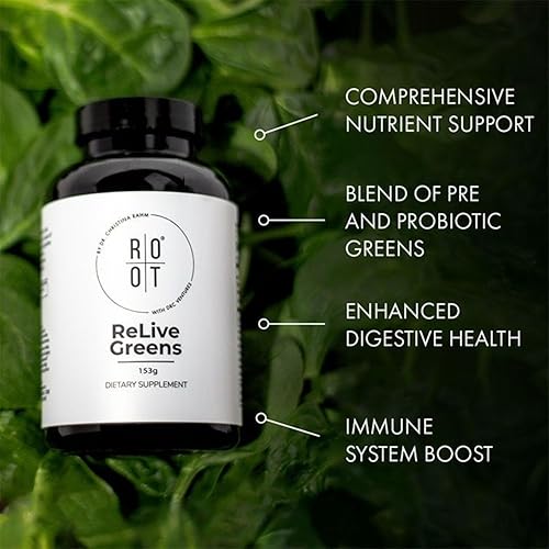 Miniatura 2 de Root Relive Greens de Dr. Rahm's | Superfood Powerhouse con verduras de hoja verde, frutas y fibras oscuras - 5.40 oz