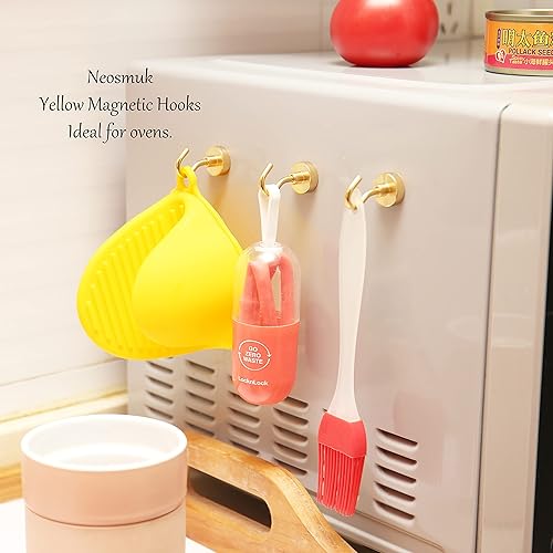 Vista 152 de NEOSMUK - Ganchos magnéticos de alta resistencia con imanes extrafuertes para colgar en refrigerador, crucero, cabinas o parrilla, color blanco