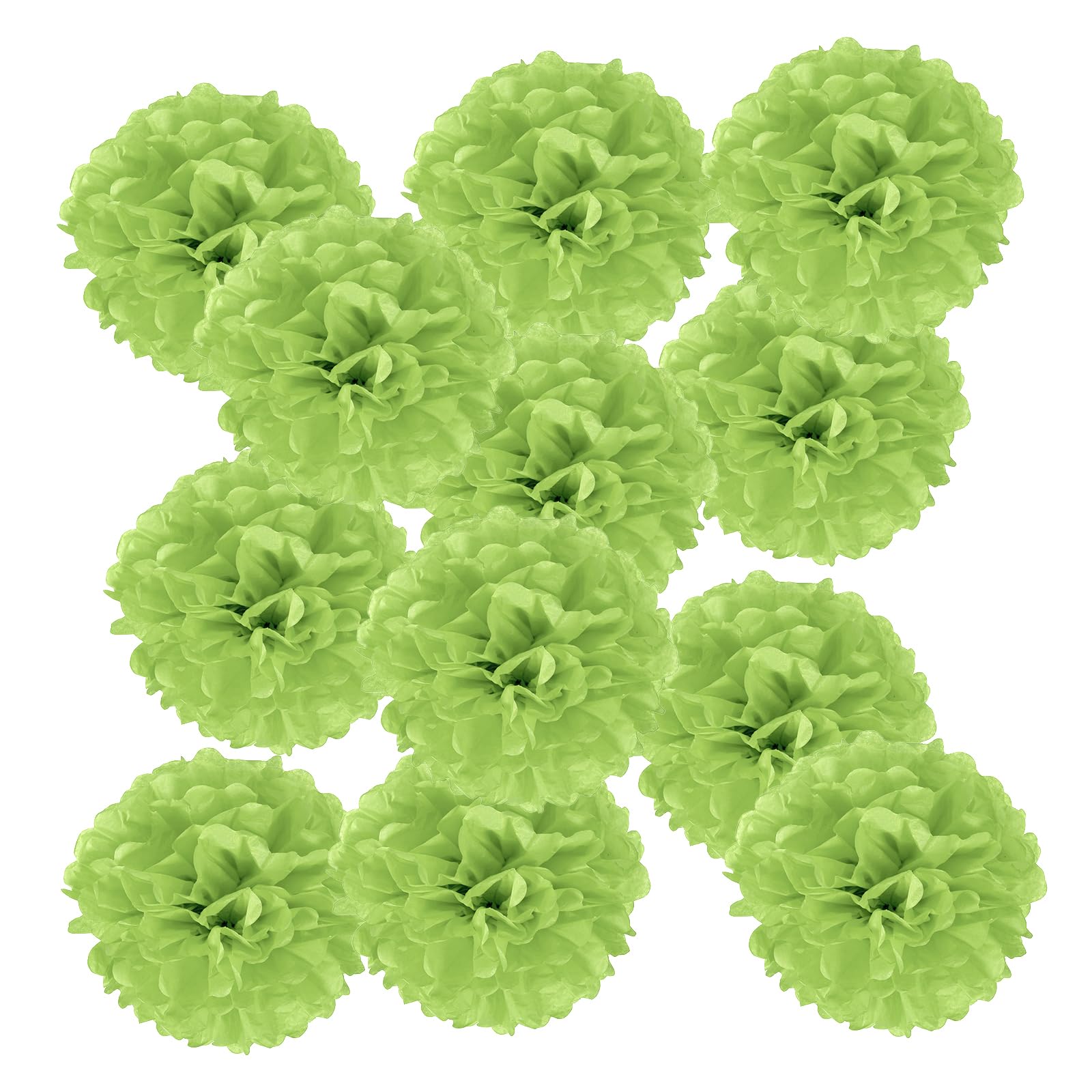 Pompons en papier de soie 25,4 cm suspension festive vert clair pour EVJF et baptême