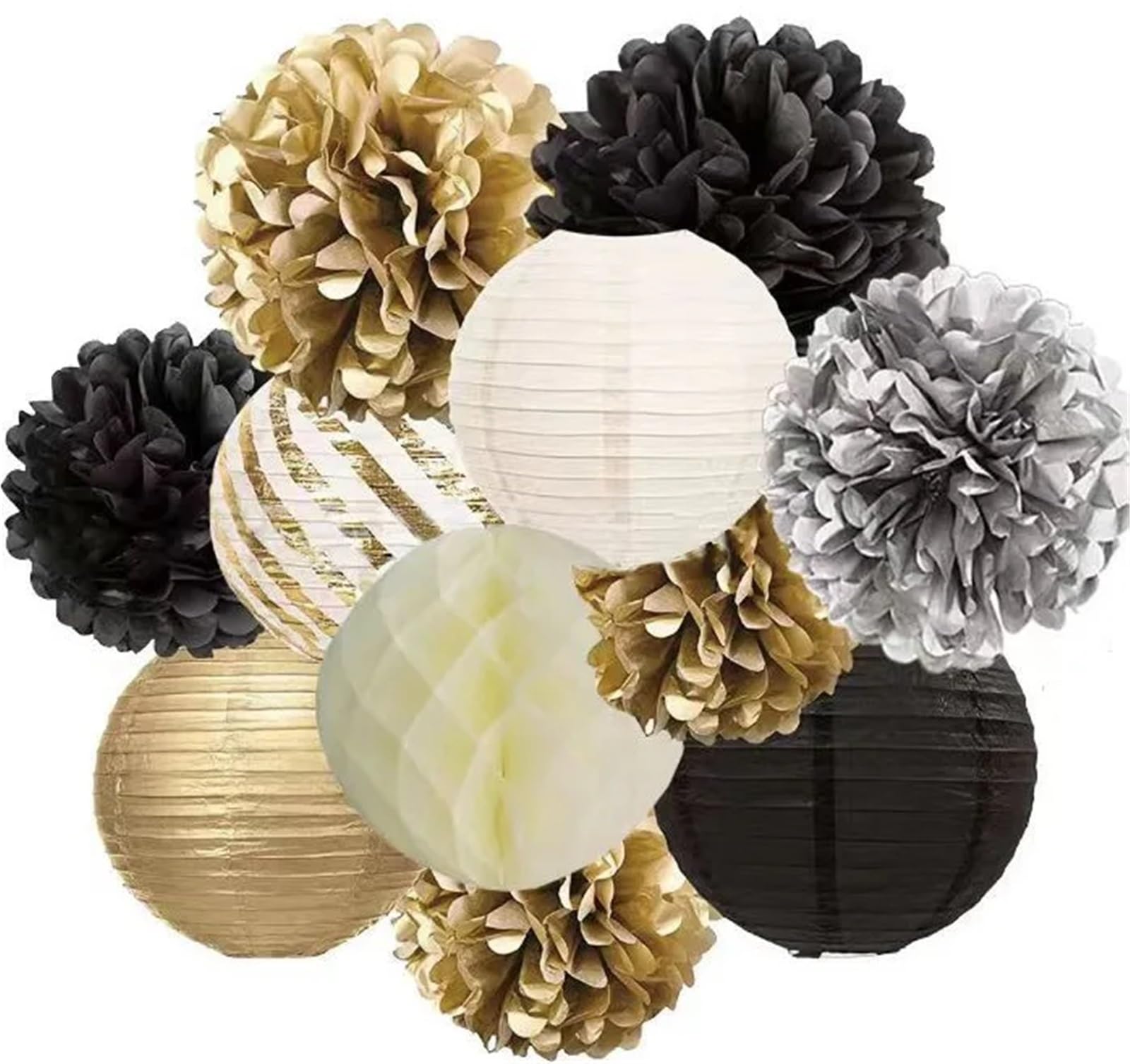 11 Sets Chic Hanging Decorations Tissue Paper Flower Pom Poms Lanterns for Birthday Wedding Party for Wedding Party