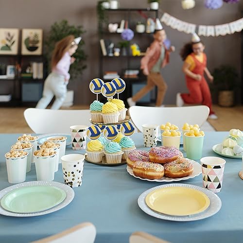 Miniatura 7 de Gyufise 36 piezas de voleibol para magdalenas de voleibol, jugador de juegos de voleibol, pelota deportiva, para temática de voleibol, baby shower,