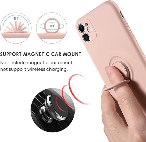 Miniatura 3 de Funda para iPhone 11, funda para iPhone 11, funda protectora de silicona delgada con soporte de anillo de goma suave, híbrida, a prueba de golpes,