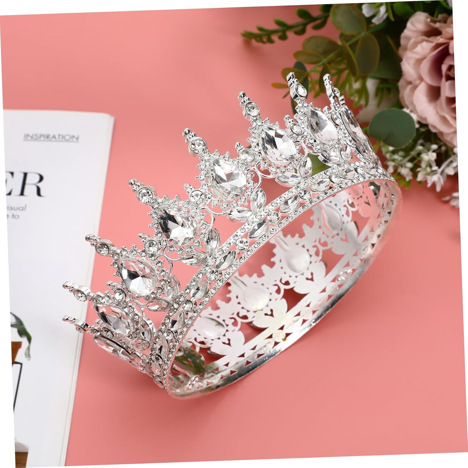 VICASKY Baroque Rhinestone Crown Headpiece for Women Alloy Decorative Shining Tiara for Weddings and Parties Elegant Hair Accessory