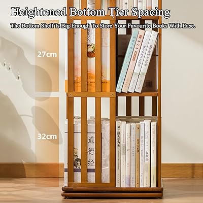 Aheaplus Rotating Bookshelf, 360 Display Corner Bookshelf For Sall - View #11