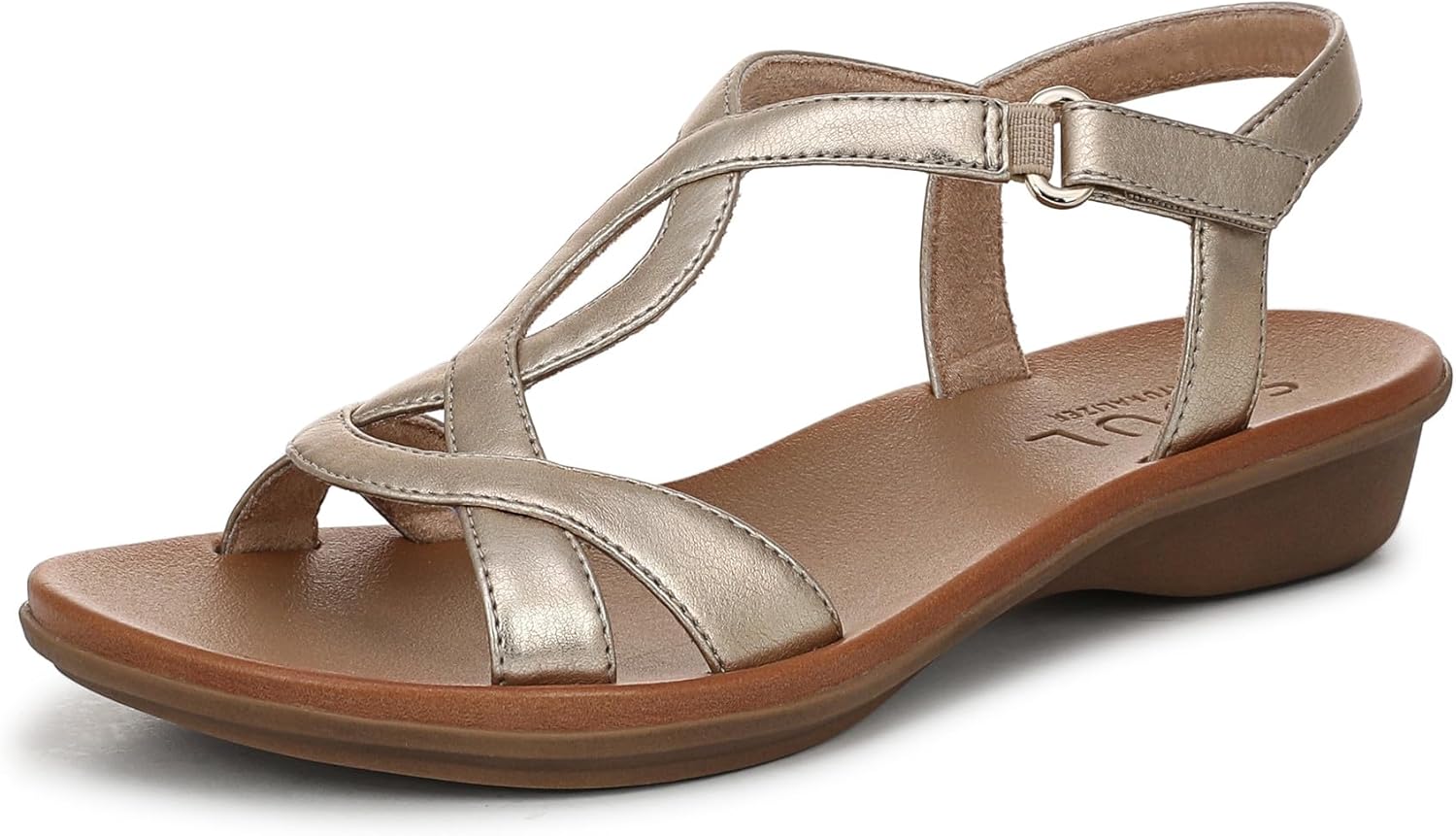 Naturalizer SOUL Women's Solo Sandal Gold Metallic 12 M