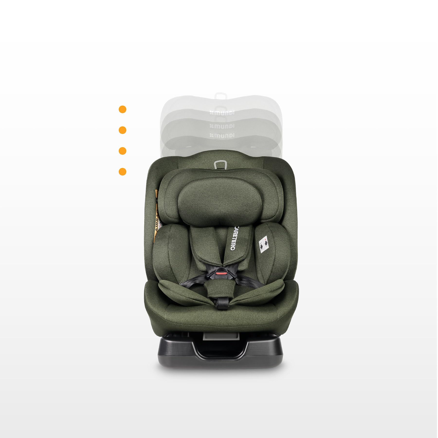 CARETERO - Kindersitz Auto Ohne Isofix - Autositz für Kinder 40-150 cm - Kinderautositz ab Geburt bis zum etwa 12. Lebensjahr - 5-stufige Neigungsverstellung - Mundi i-Size Beige