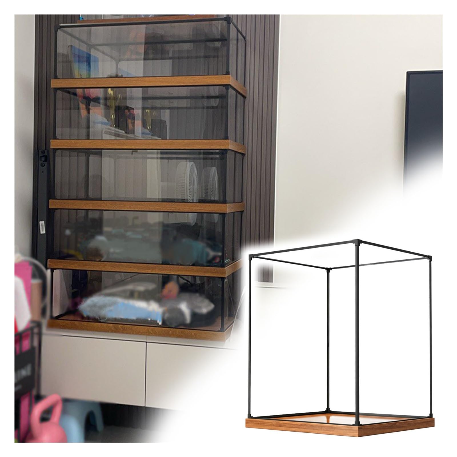 scatola teca trasparente Vetrina Espositiva In Acrilico Antipolvere, Da Assemblare, Vetrina Extra-large Per Action Figure, Scatole Per Conservazione E Organizzazione(85x45x45cm/33x18x18in)