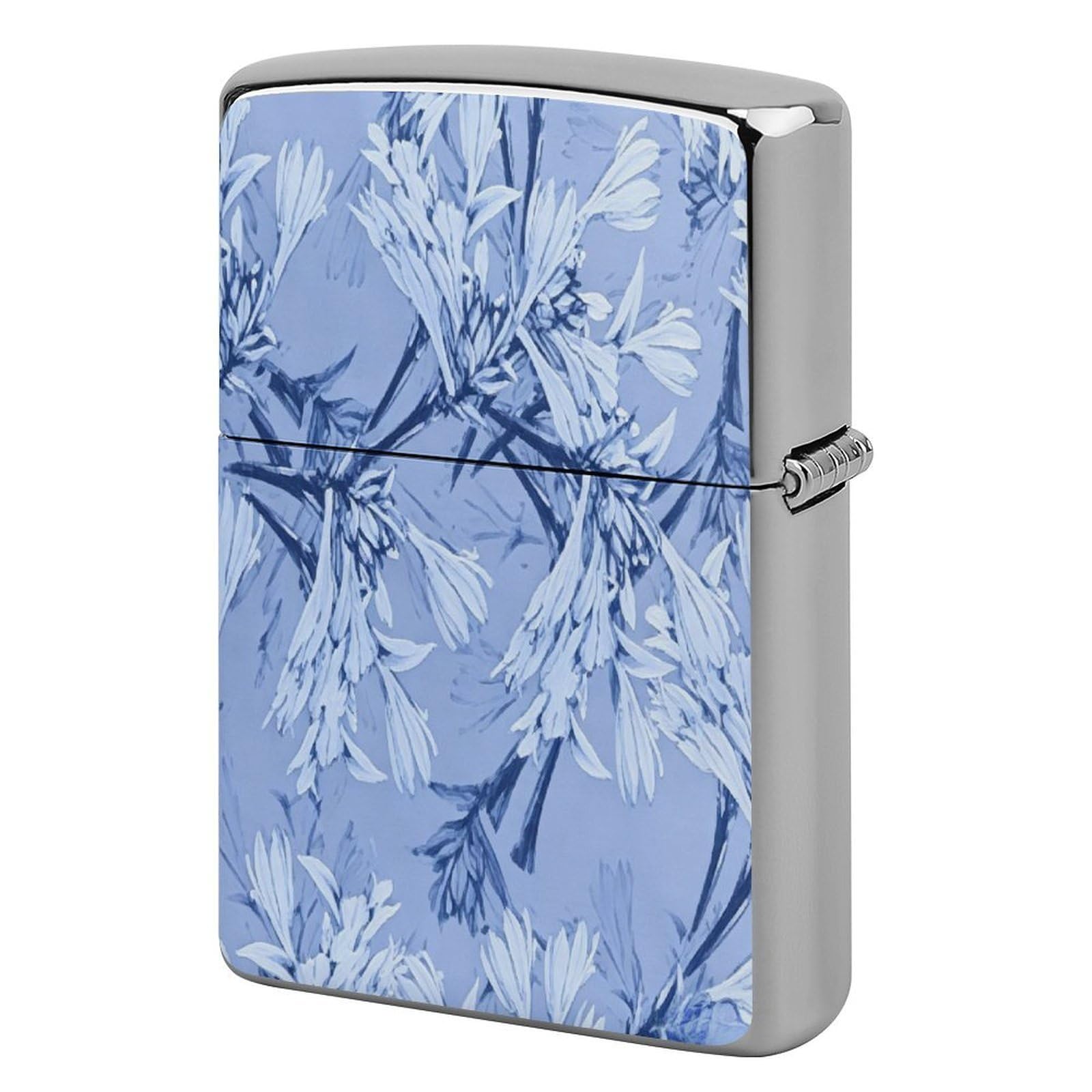 Btcowzrv Style Lilac Sketch Floral Metal Lighter Case Sleeve Cover Holder
