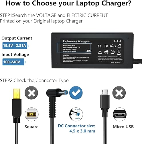 Miniatura 2 de Adaptador de CA de 45 W Cargador para portátil HP Stream X360 11 13 14 15-ba079dx 15-ba113cl 15-bs015dx 15-bs113dx 15-bs115dx 15-bw011dx 15-ay041wm