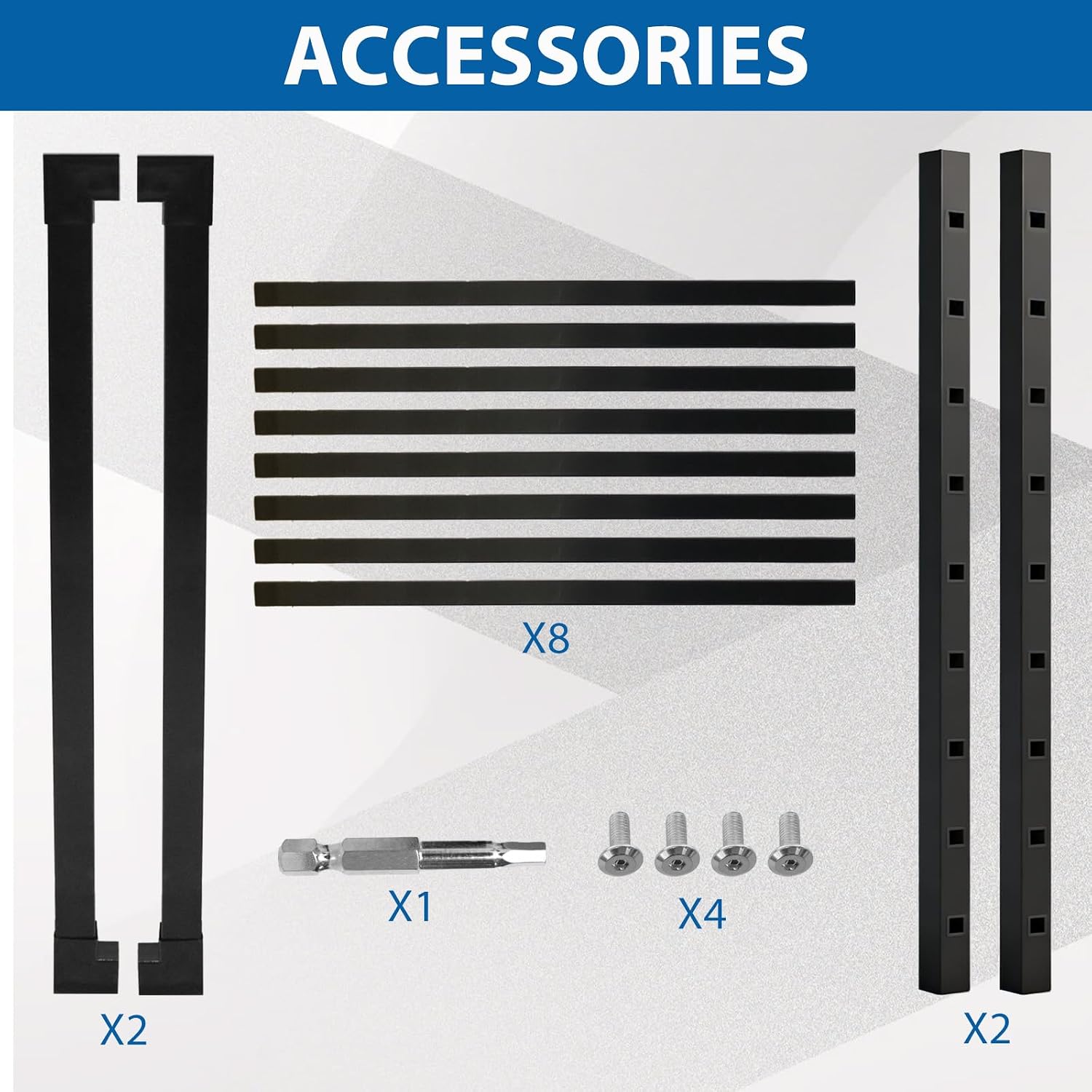Deck Gate Outdoor, 36''H x 48''W Black Heavy Duty Steel Gate, Anti-Rust Fence Door with Customizable Width, Outdoor Metal Gate for Yard, Patio & Residential Use (No Hinge)