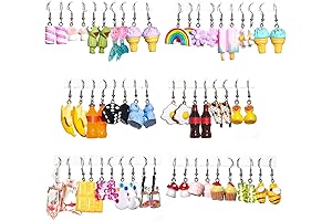 Luyi 28 Pairs Weird Cute Earrings - Express Your Kawaii Charm with Unique Styles!
