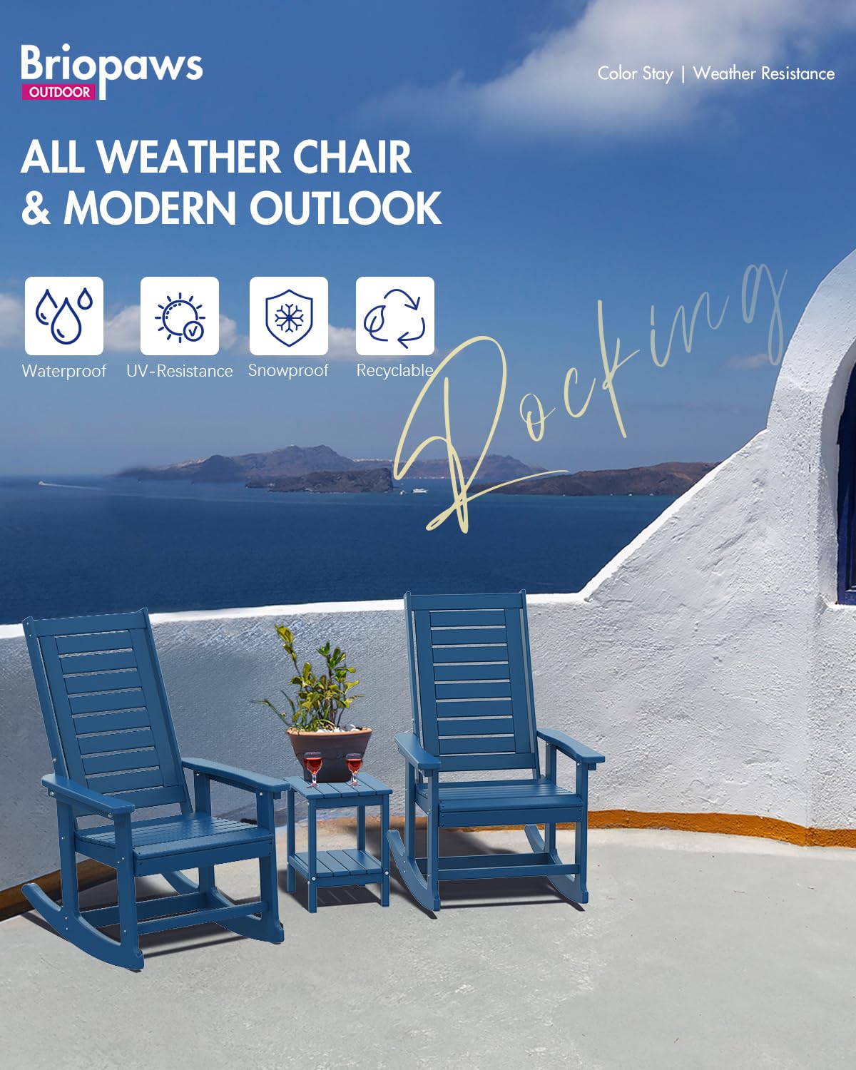 Mecedora Terraza Balcón Ergonómica Mecedora De Jardín Escandinava - Plástico  Resistente - Ergónomica - Colores Blanco, Antracita, Arena Silla Balancín  Ergonómica Exterior, image size:1200x1500