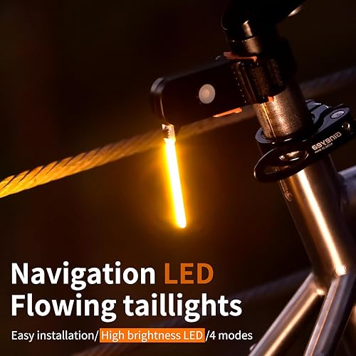 Miniatura 2 de Luz trasera de bicicleta LED Photondrop, luz trasera roja que fluye, luz trasera para bicicleta, 3 modos, recargable por USB, resistente al agua