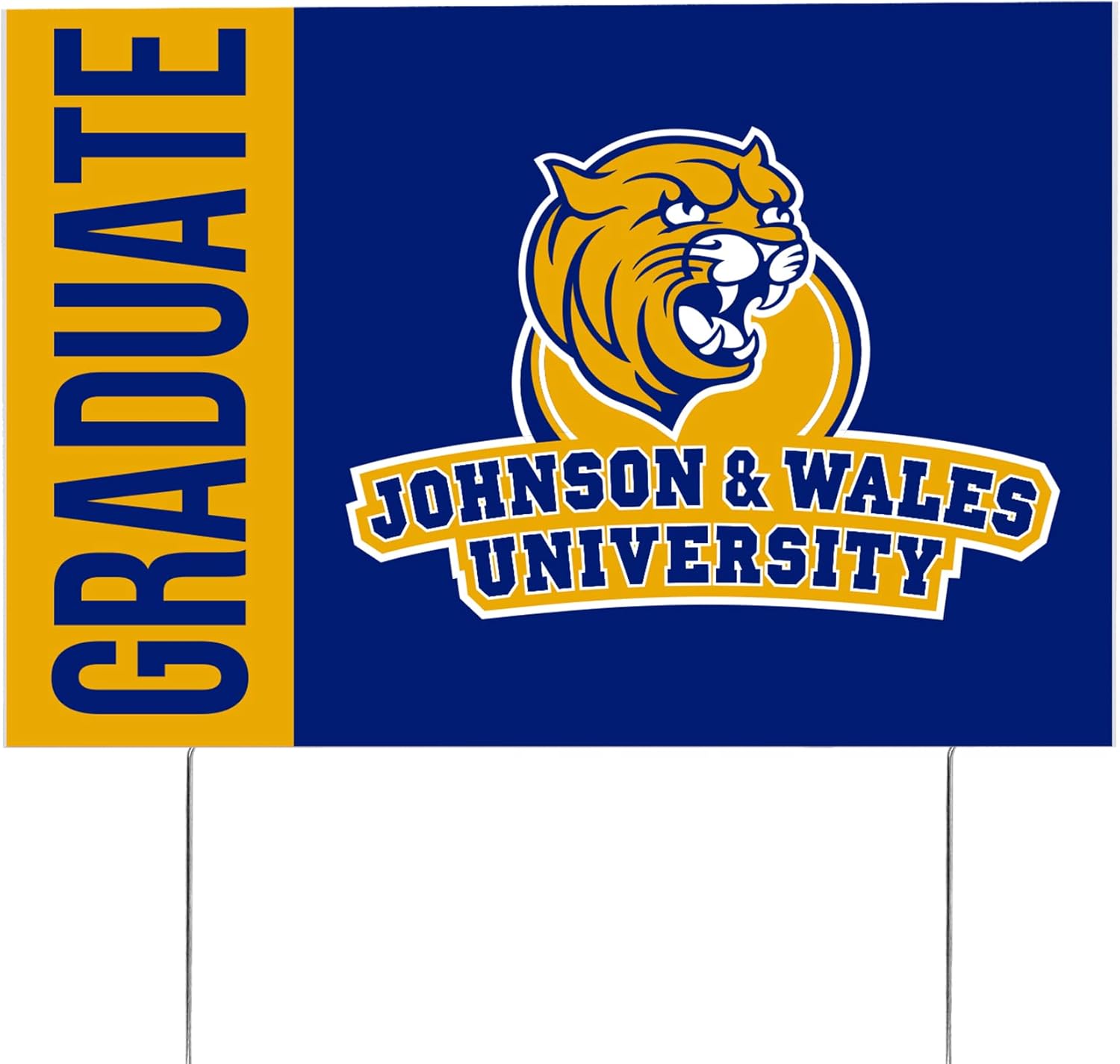 Johnson & Wales University Graduating Graduate Sign House 12 Inches x 18 Inches With Stakes (Grad Sign 3)